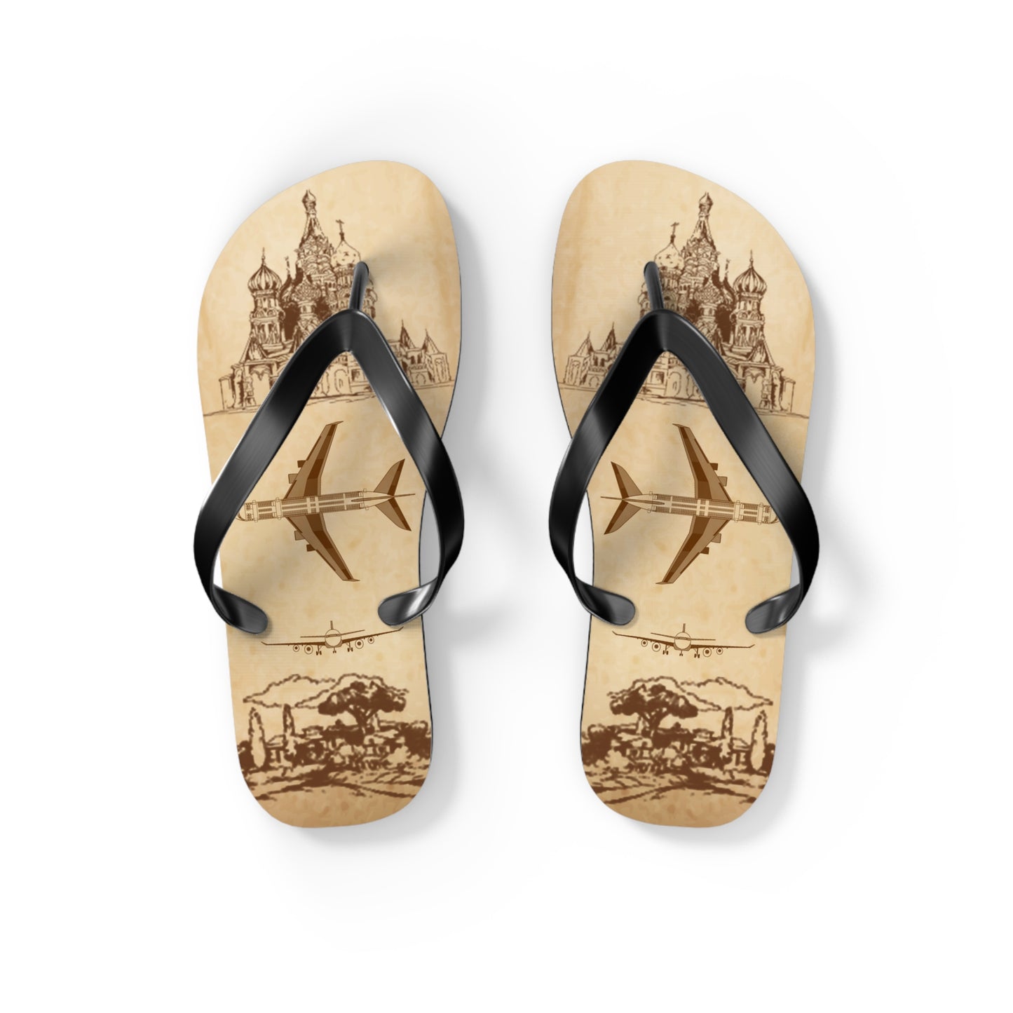 Vintage Travel Flip-Flops
