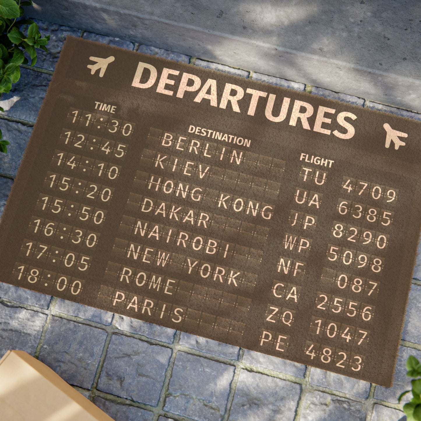 Departure Board Doormat