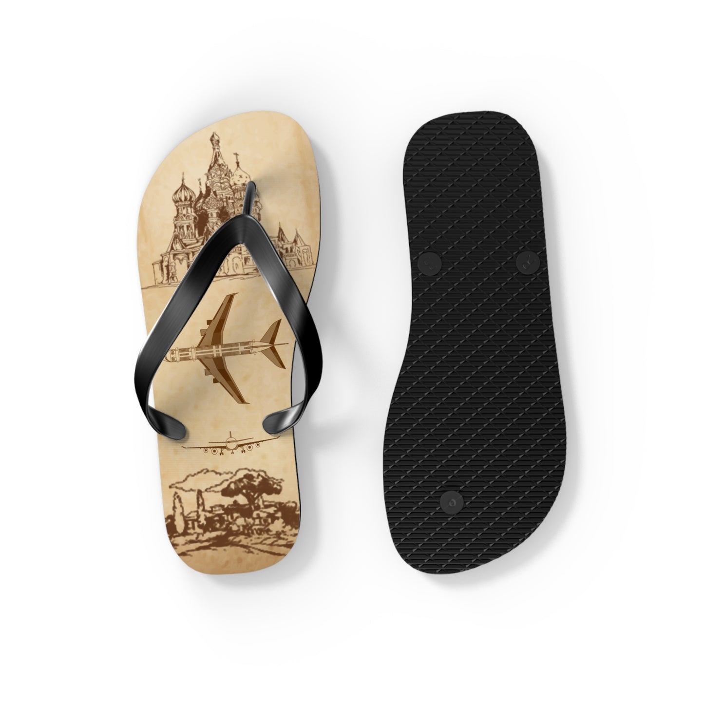 Vintage Travel Flip-Flops
