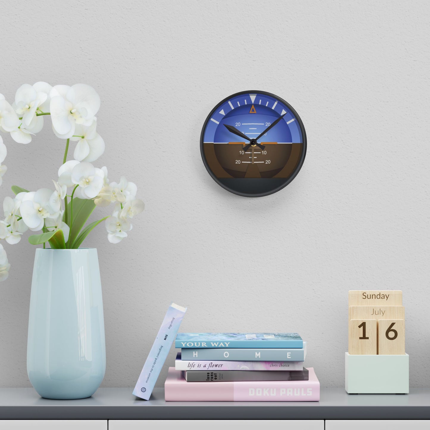 Artificial Horizon Wall Clock