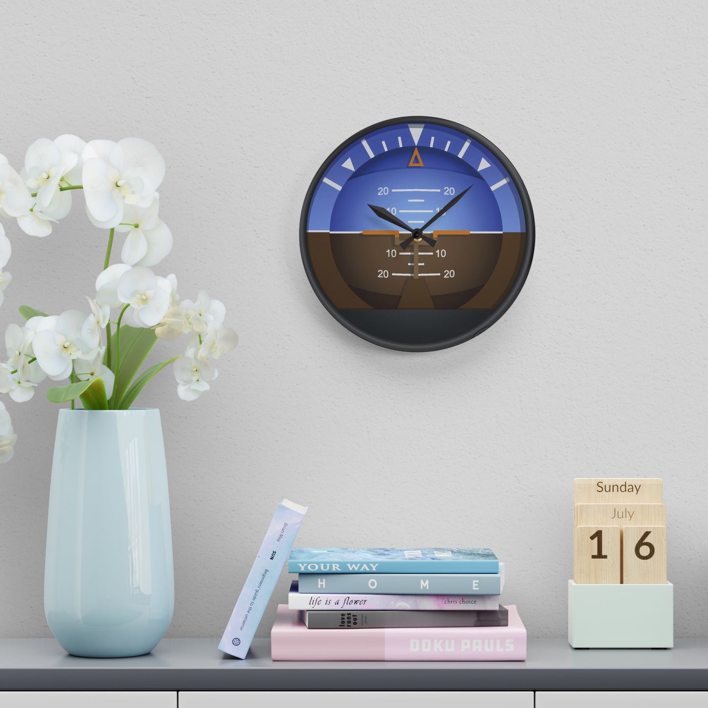 Artificial Horizon Wall Clock