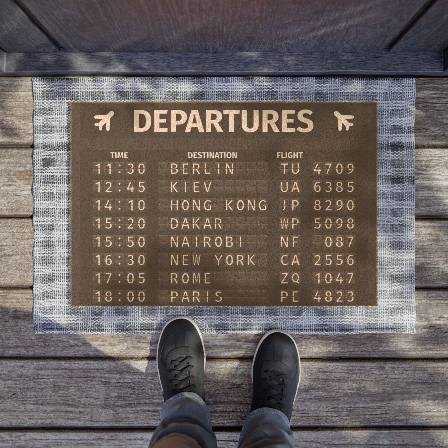 Departure Board Doormat