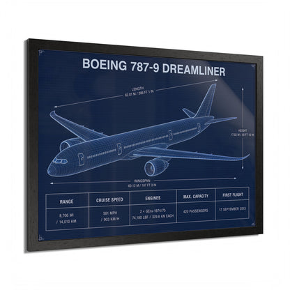 Boeing 787-9 Dreamliner Framed Poster