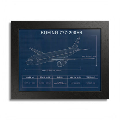 Boeing 777-200ER Framed Poster