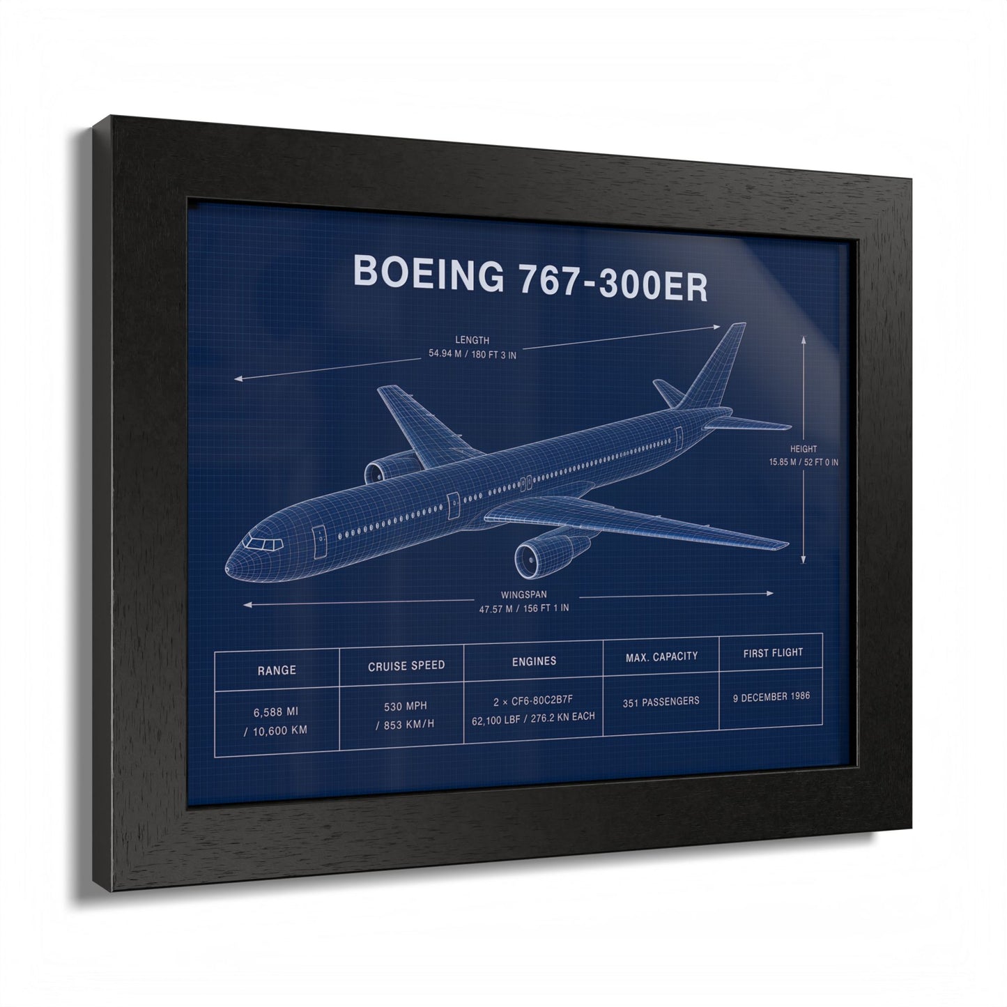 Boeing 767-300 ER Framed Poster