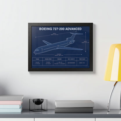 Boeing 727-200 Advanced Framed Poster