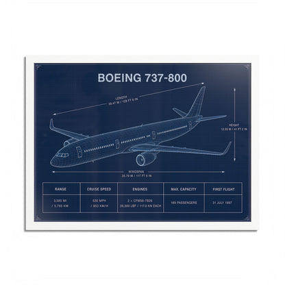 Boeing 737-800 Framed Poster