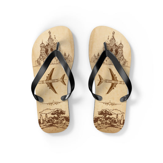 Vintage Travel Flip-Flops