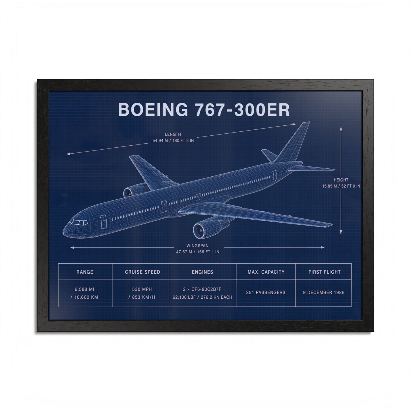 Boeing 767-300 ER Framed Poster
