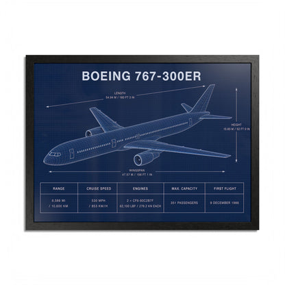 Boeing 767-300 ER Framed Poster