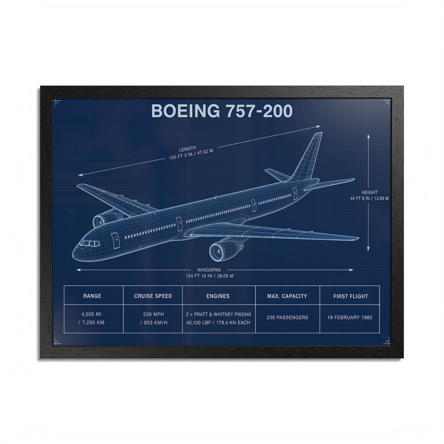 Boeing 757-200 Framed Poster