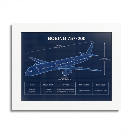 Boeing 757-200 Framed Poster