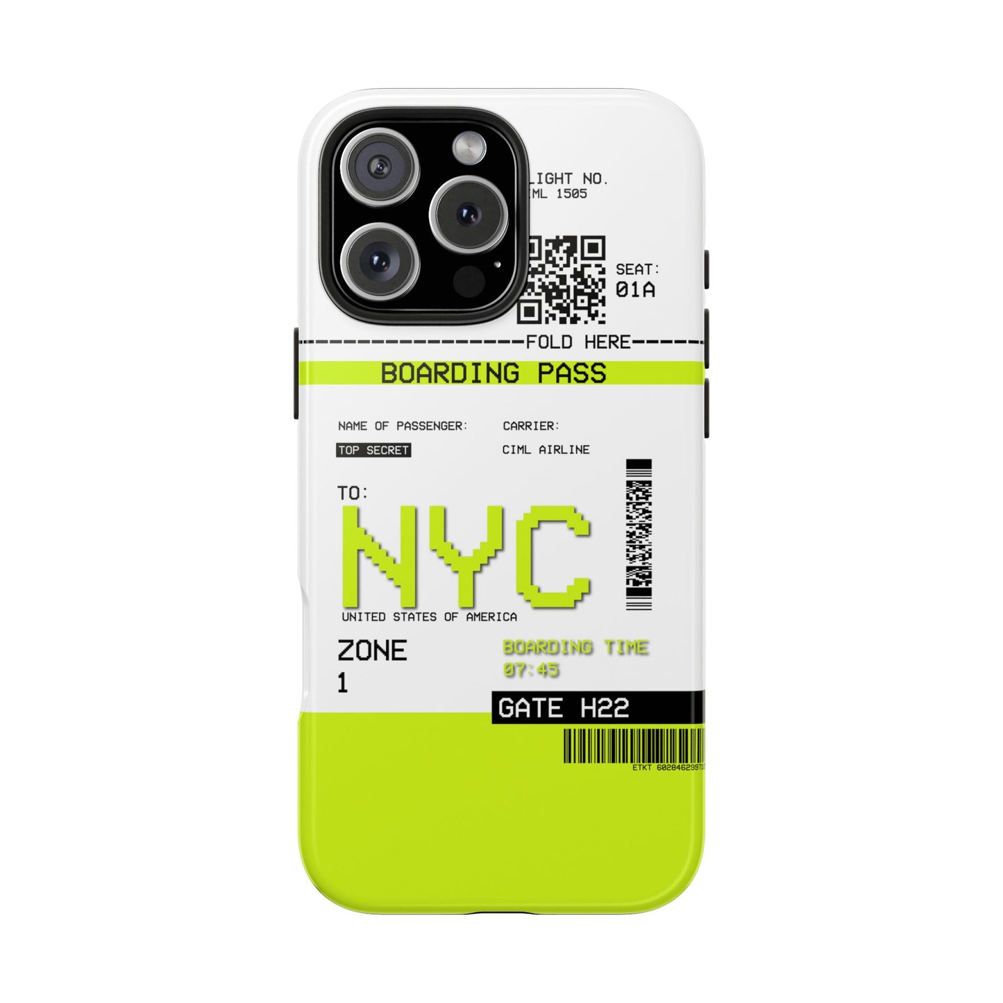 Boarding Pass NYC Phone Case