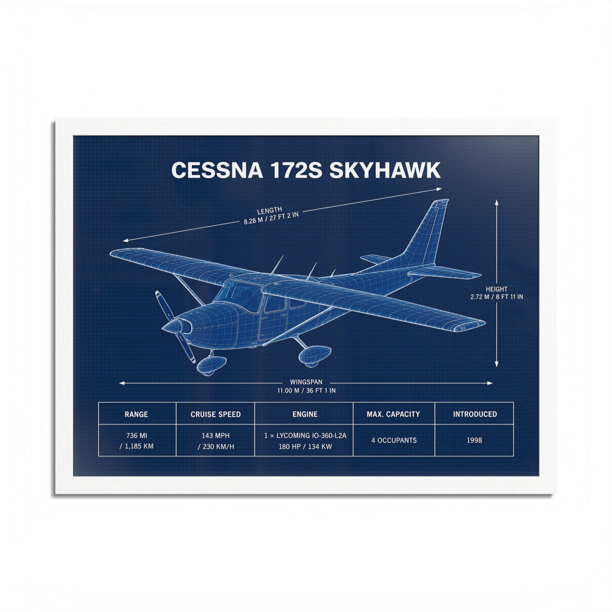 Cessna 172S Skyhawk Framed Poster