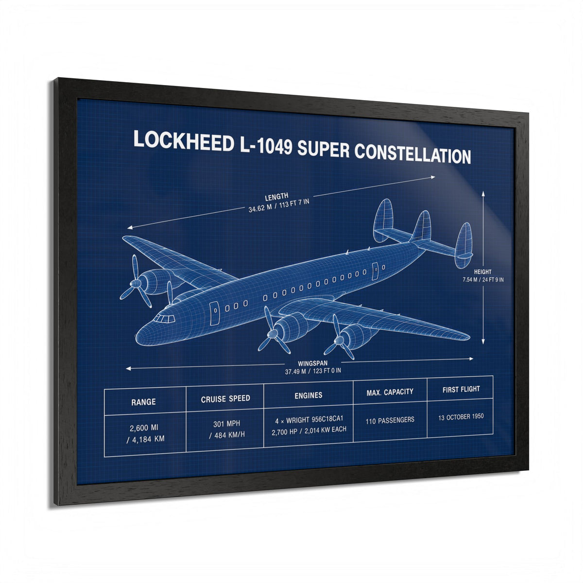 Lockheed L-1049 Super Constellation Framed Poster