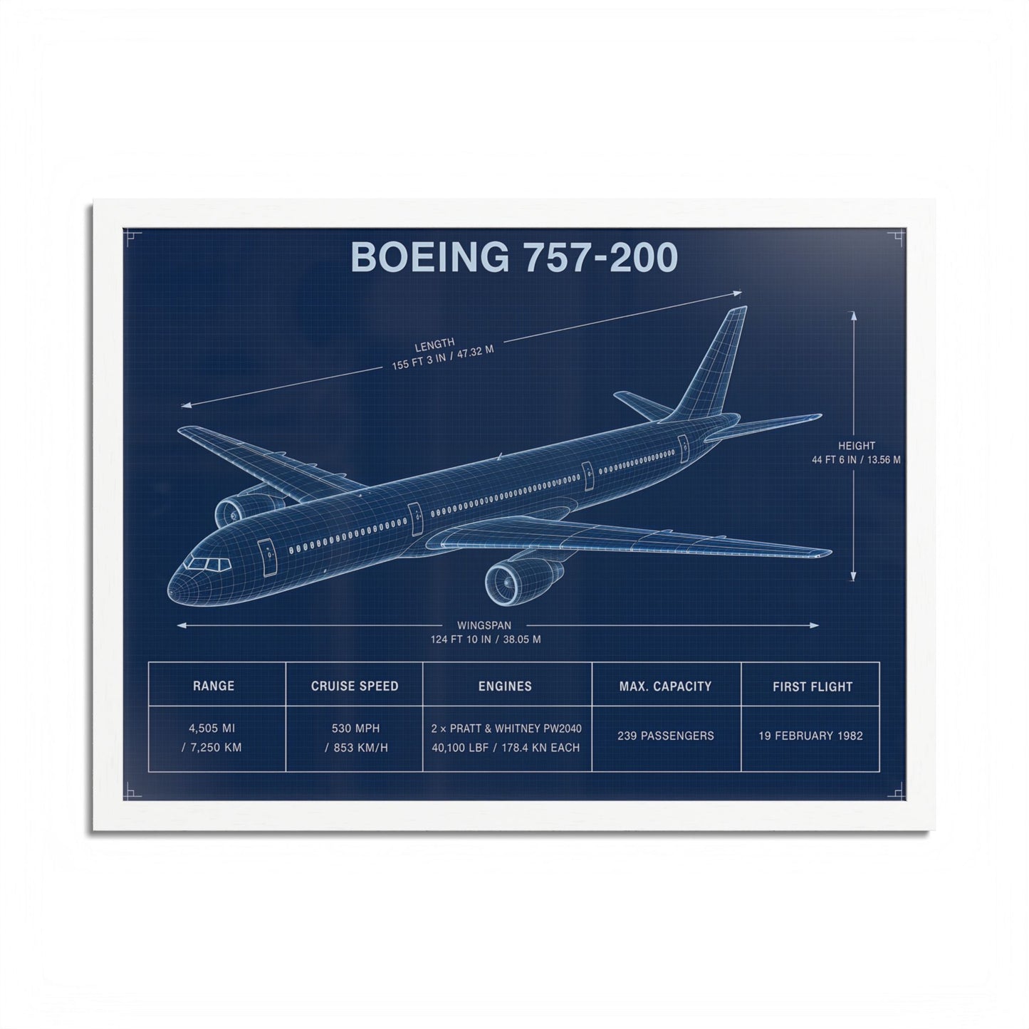 Boeing 757-200 Framed Poster