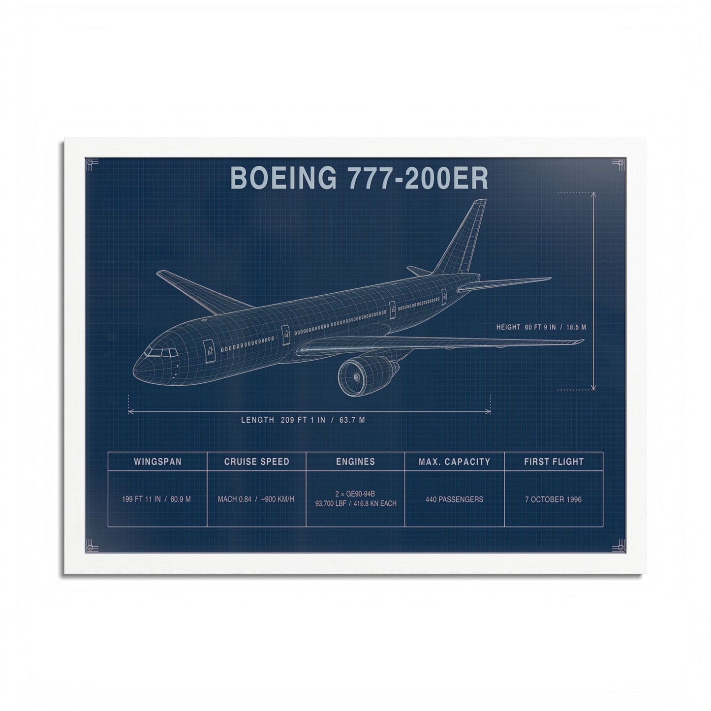 Boeing 777-200ER Framed Poster