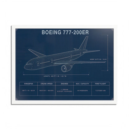 Boeing 777-200ER Framed Poster