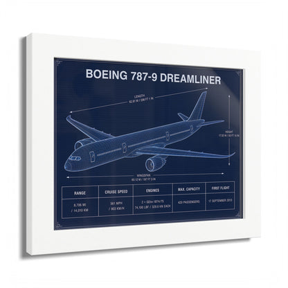 Boeing 787-9 Dreamliner Framed Poster