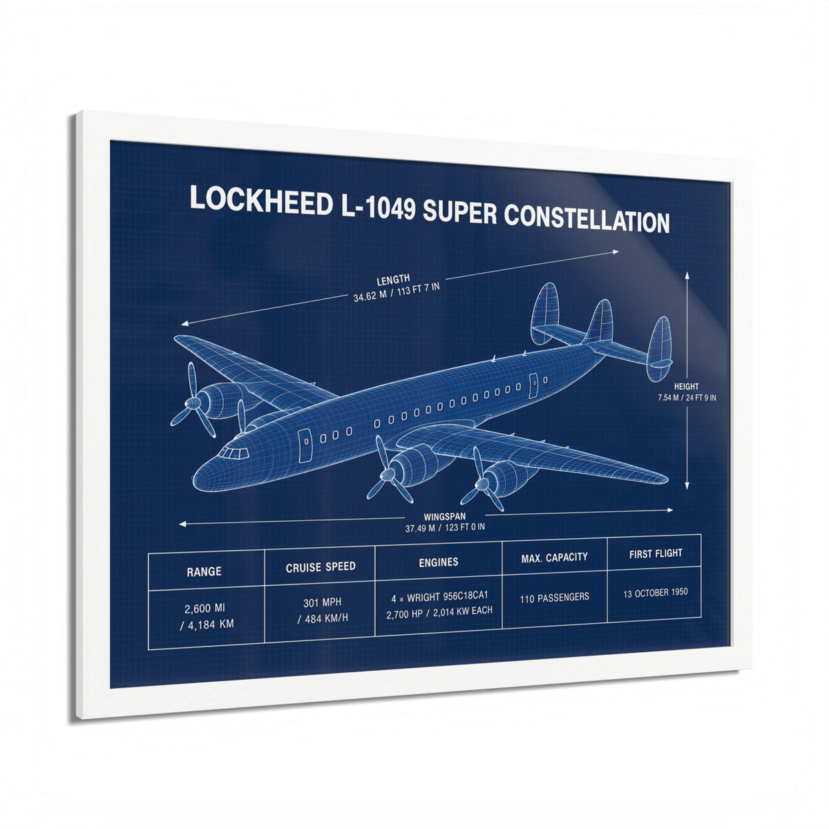 Lockheed L-1049 Super Constellation Framed Poster