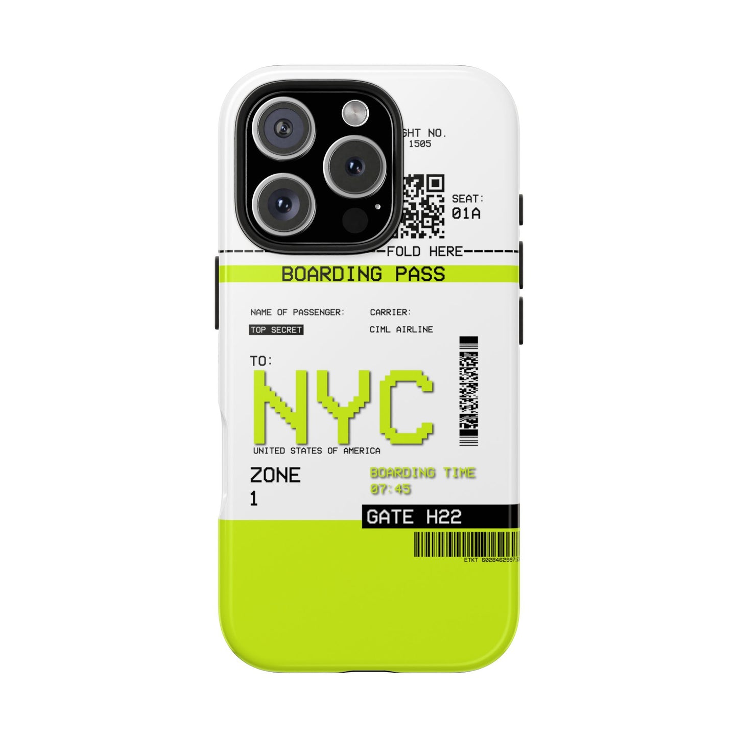 Boarding Pass NYC Phone Case