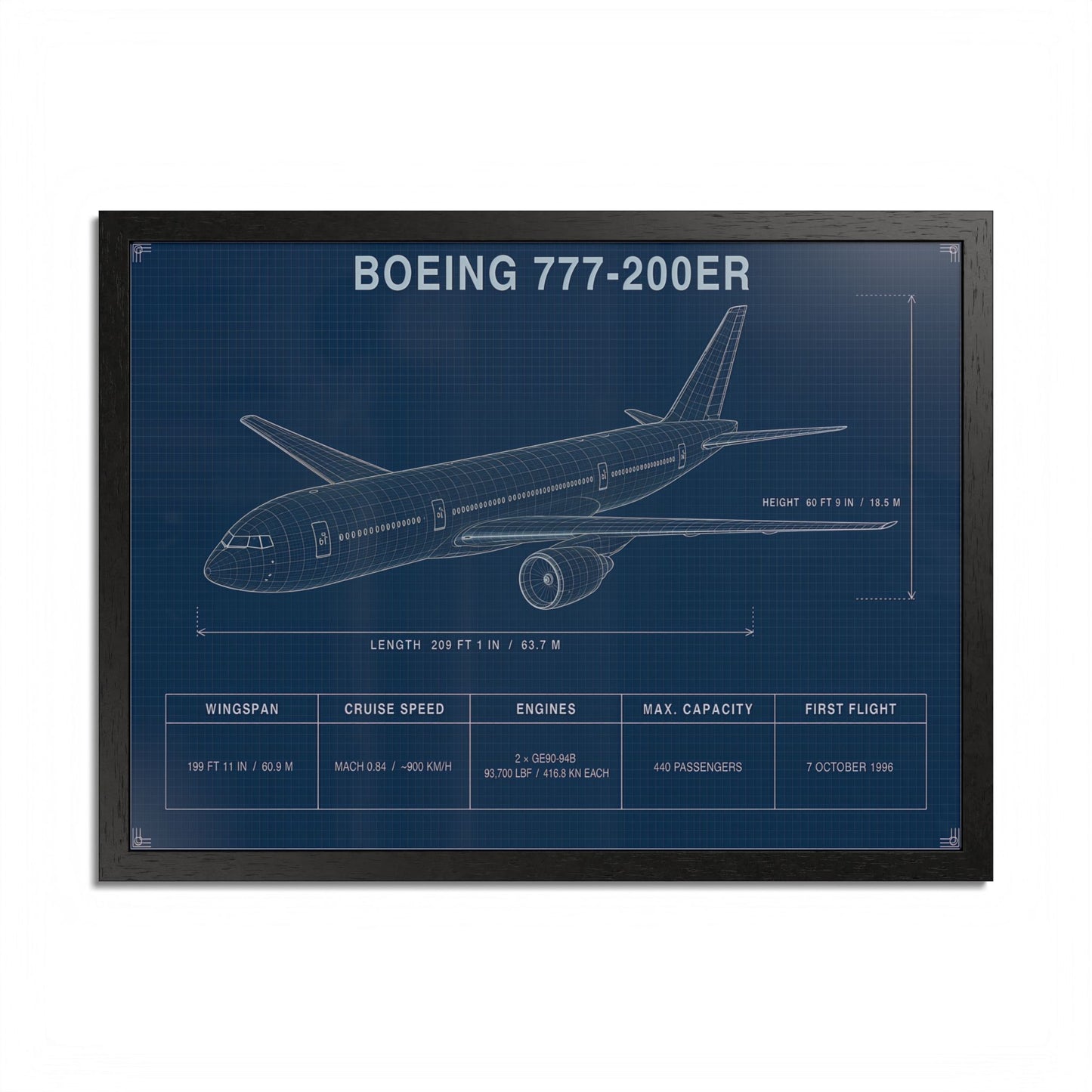 Boeing 777-200ER Framed Poster