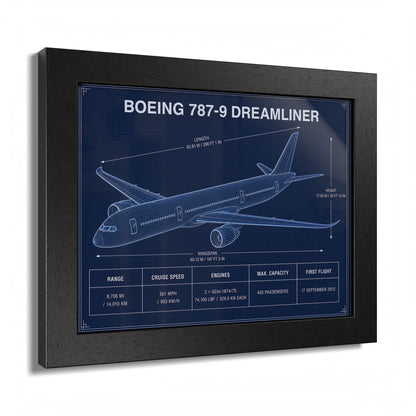 Boeing 787-9 Dreamliner Framed Poster