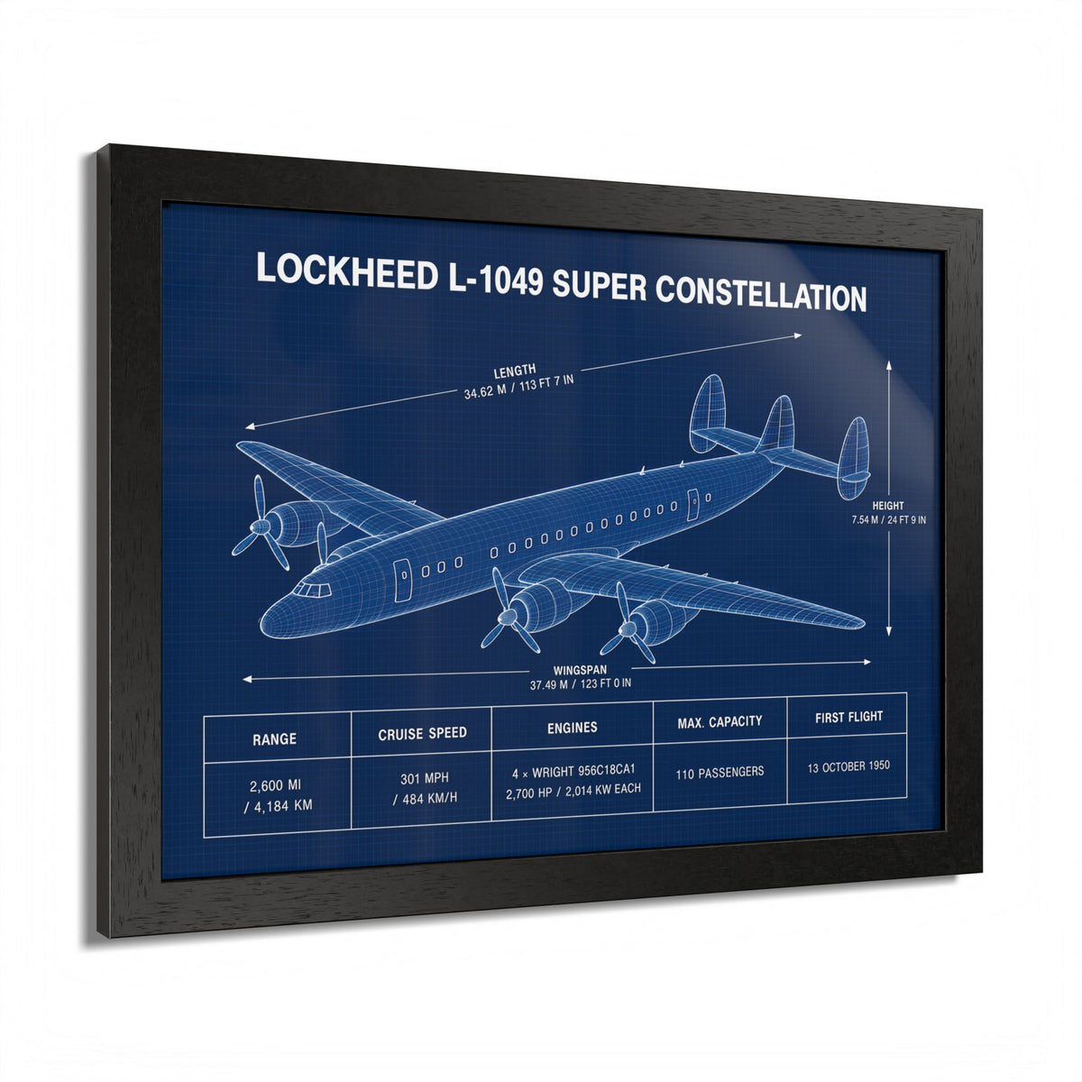 Lockheed L-1049 Super Constellation Framed Poster