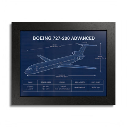 Boeing 727-200 Advanced Framed Poster