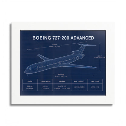 Boeing 727-200 Advanced Framed Poster