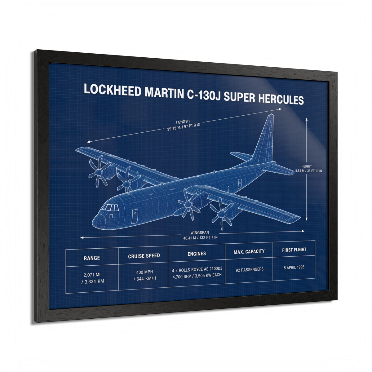 Lockheed Martin C-130J Super Hercules Framed Poster