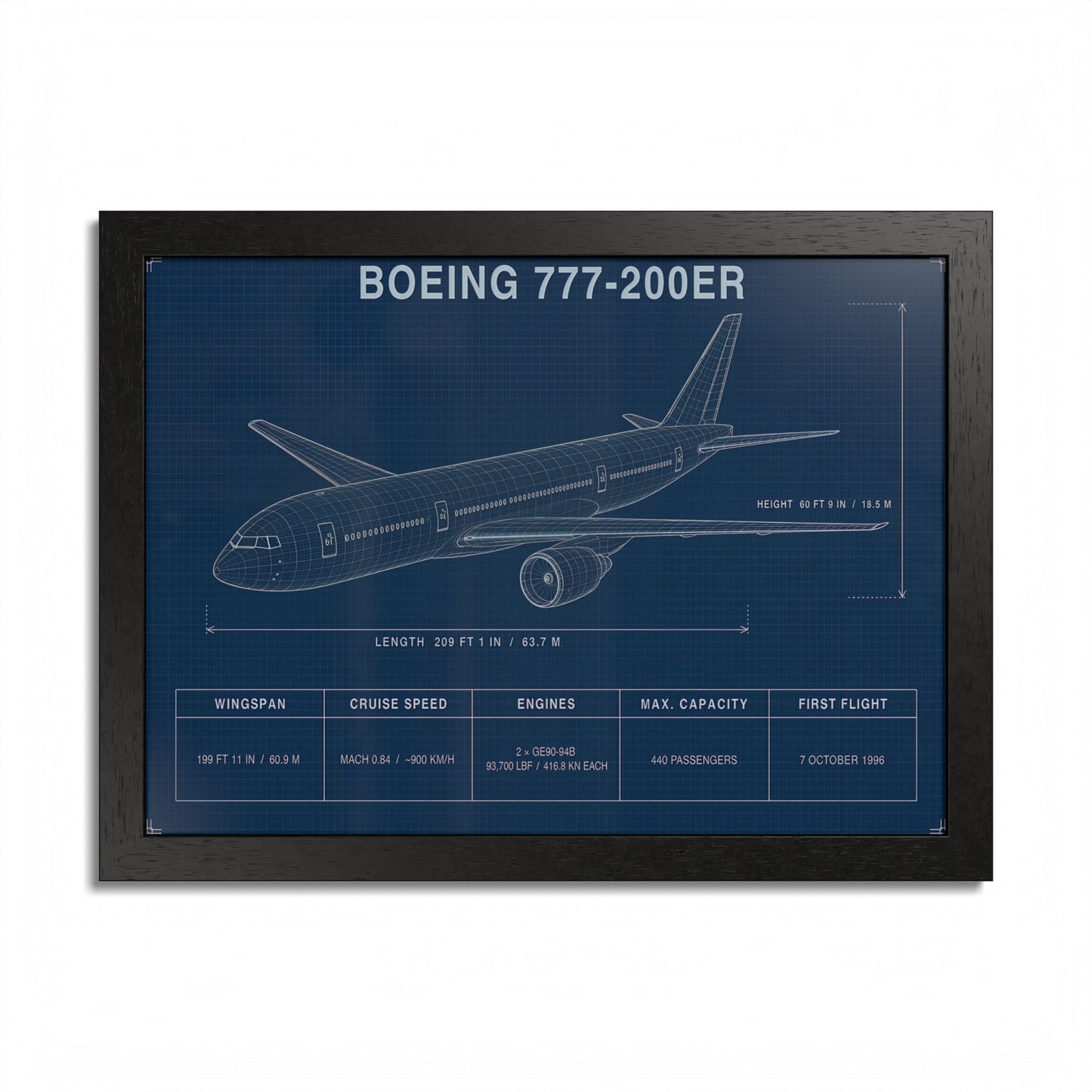 Boeing 777-200ER Framed Poster