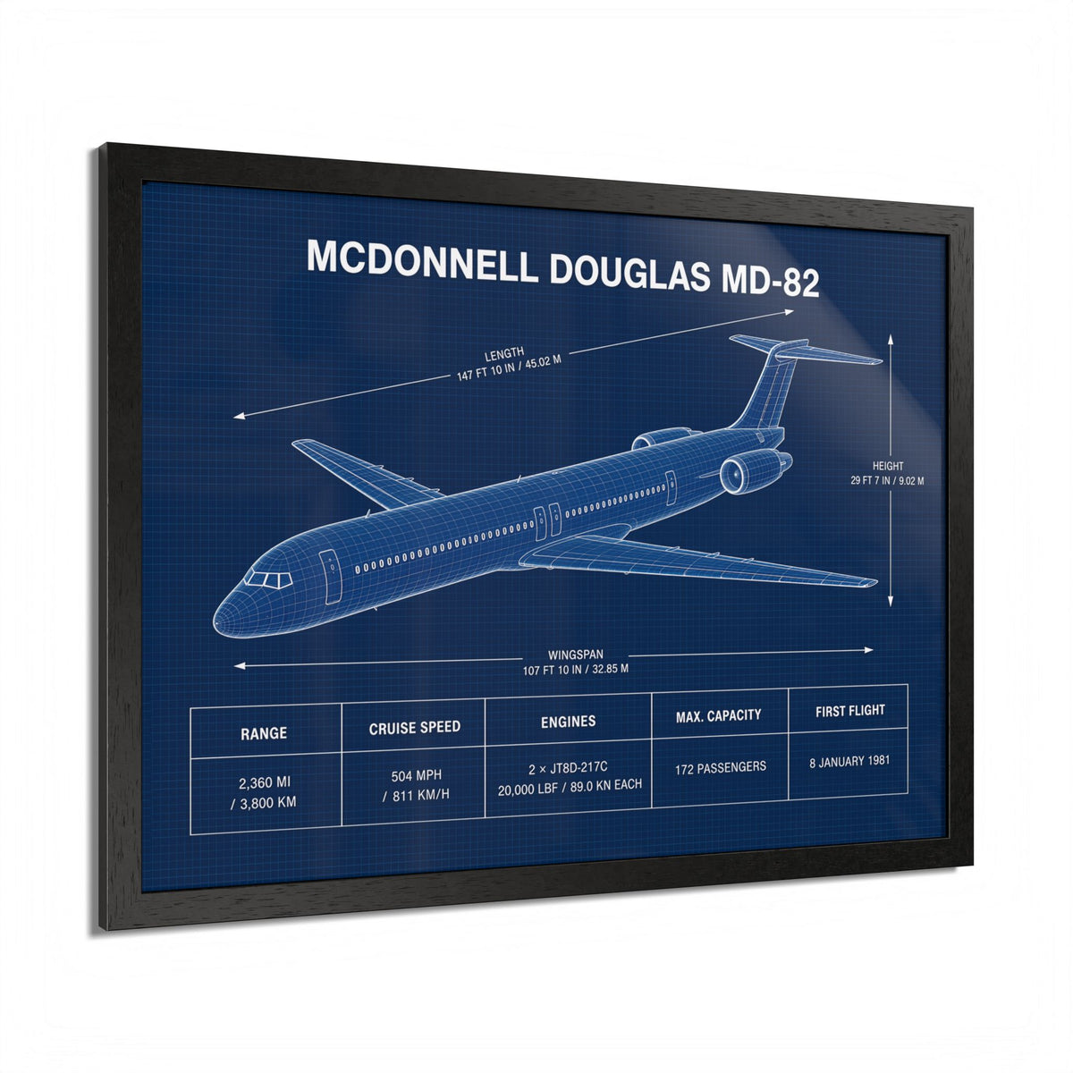 McDonnell Douglas MD-82 Framed Poster