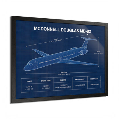 McDonnell Douglas MD-82 Framed Poster