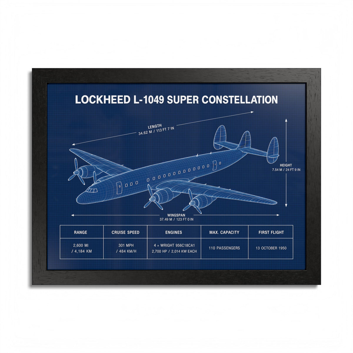 Lockheed L-1049 Super Constellation Framed Poster