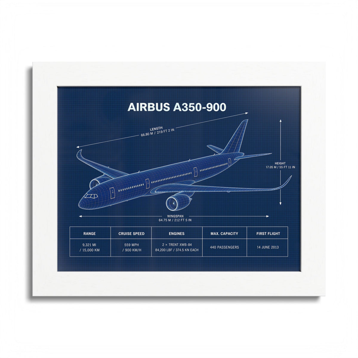 Airbus A350-900 Framed Poster