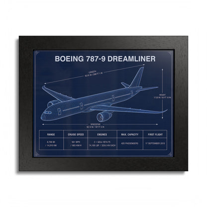 Boeing 787-9 Dreamliner Framed Poster