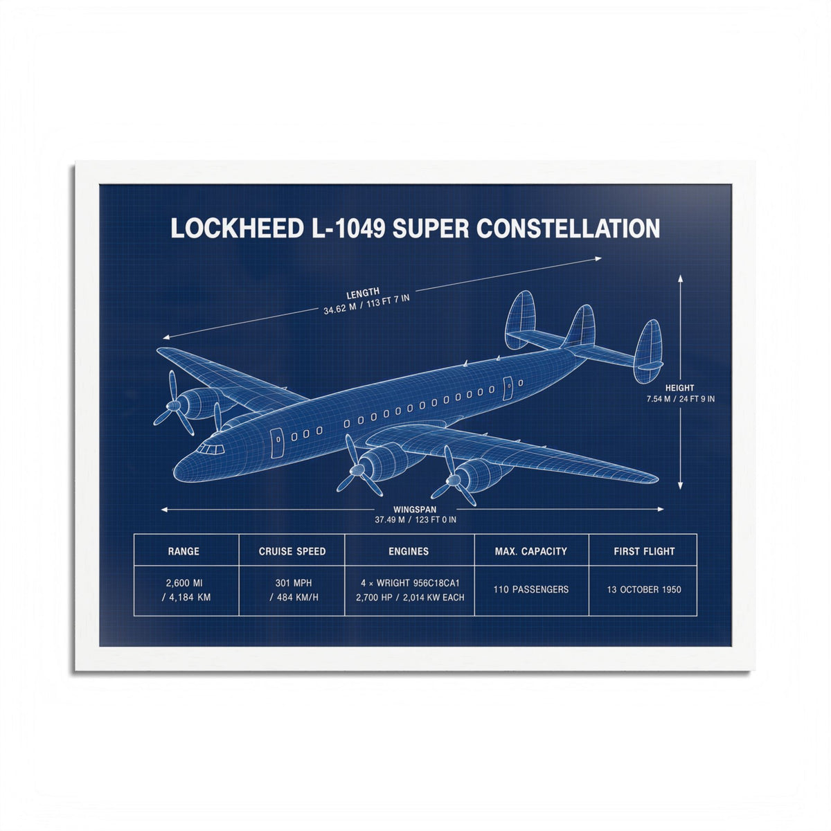 Lockheed L-1049 Super Constellation Framed Poster