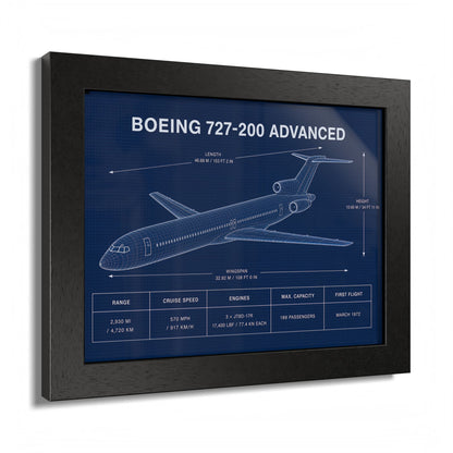 Boeing 727-200 Advanced Framed Poster