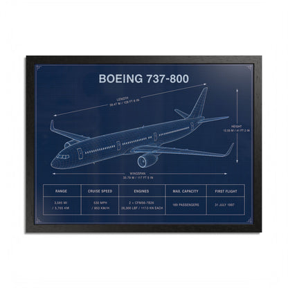 Boeing 737-800 Framed Poster