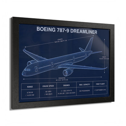 Boeing 787-9 Dreamliner Framed Poster