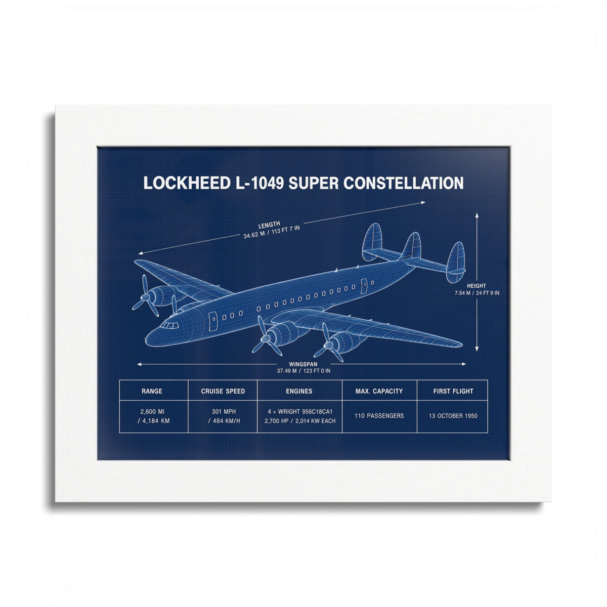 Lockheed L-1049 Super Constellation Framed Poster