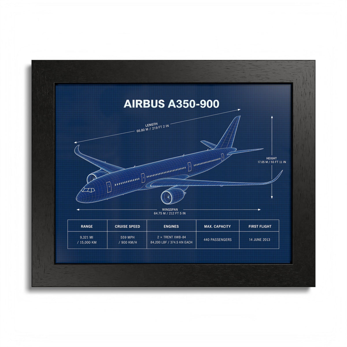 Airbus A350-900 Framed Poster