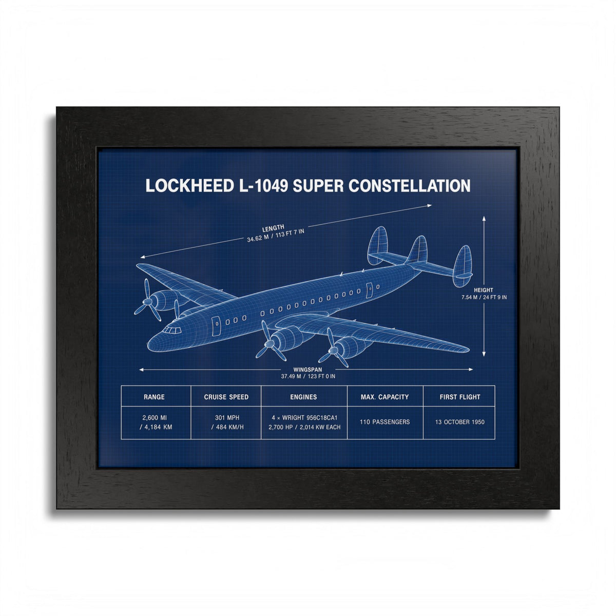 Lockheed L-1049 Super Constellation Framed Poster