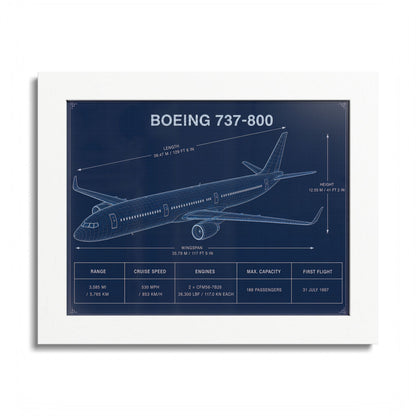 Boeing 737-800 Framed Poster