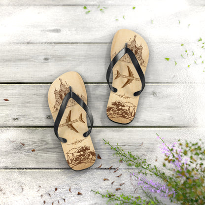 Vintage Travel Flip-Flops
