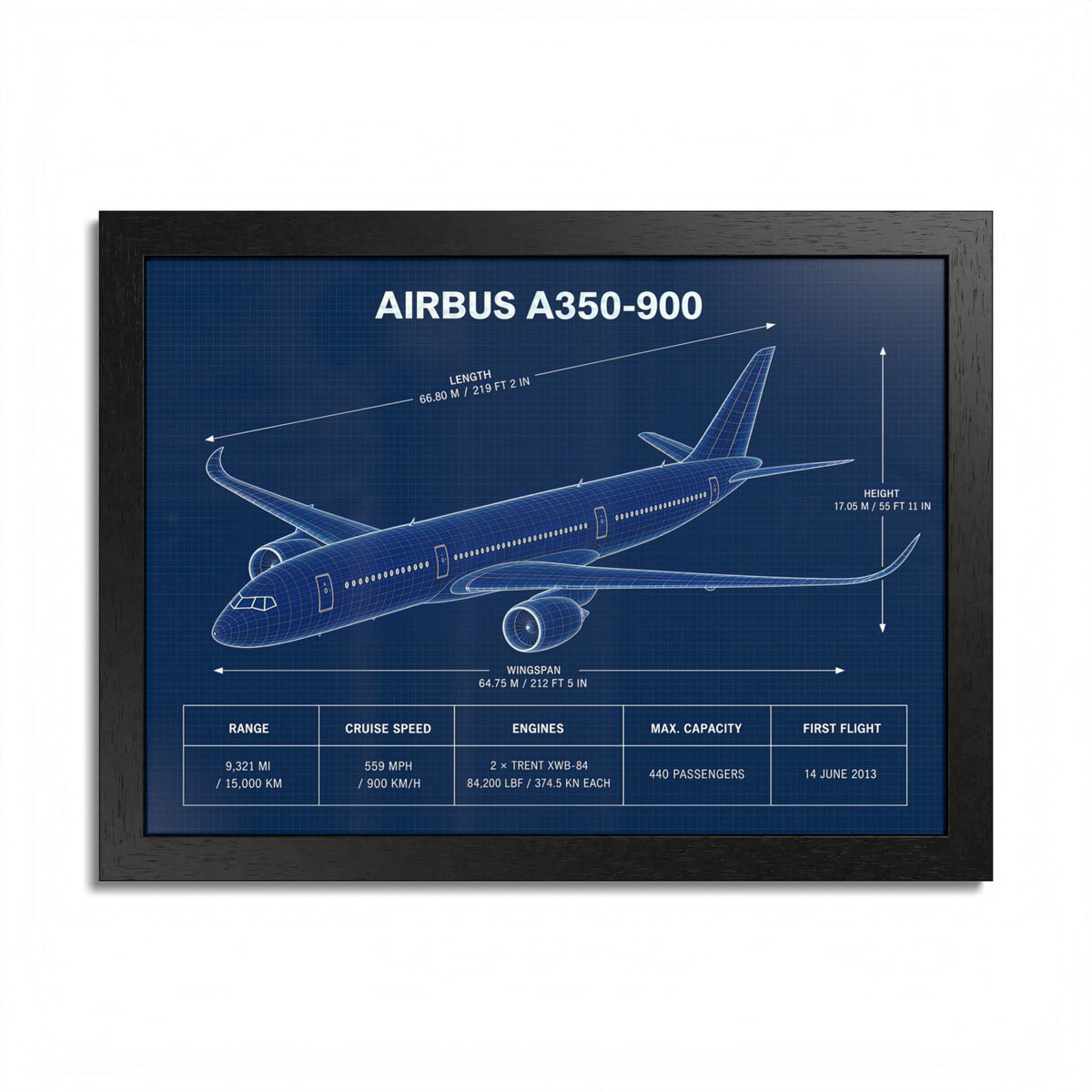 Airbus A350-900 Framed Poster
