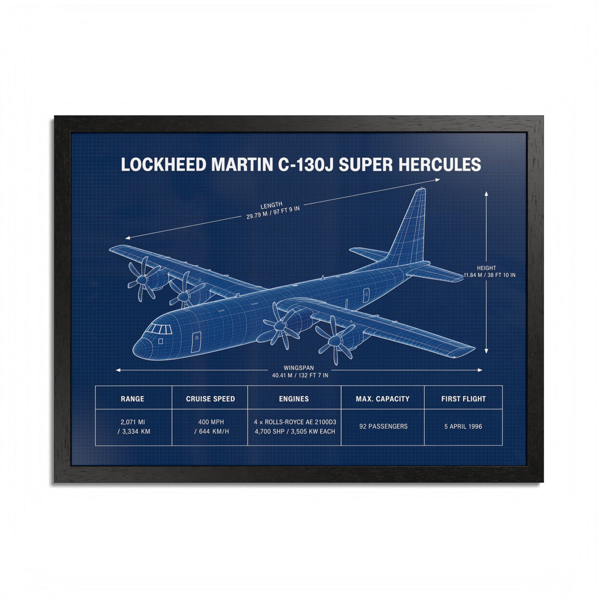 Lockheed Martin C-130J Super Hercules Framed Poster
