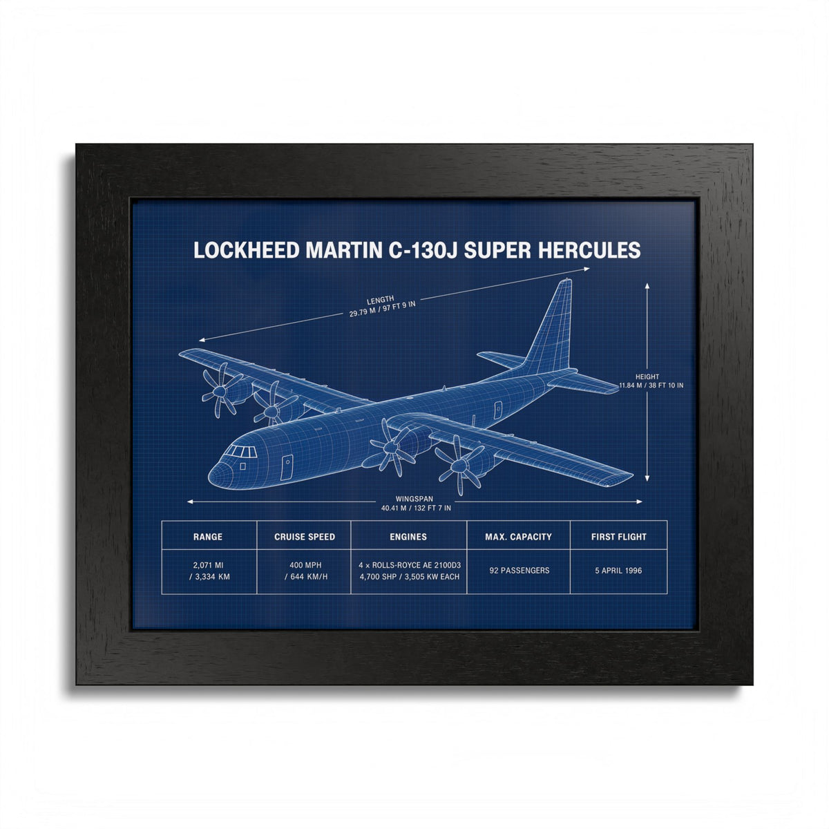 Lockheed Martin C-130J Super Hercules Framed Poster