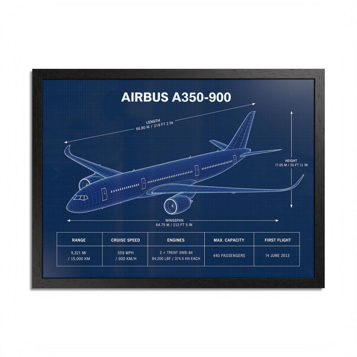 Airbus A350-900 Framed Poster